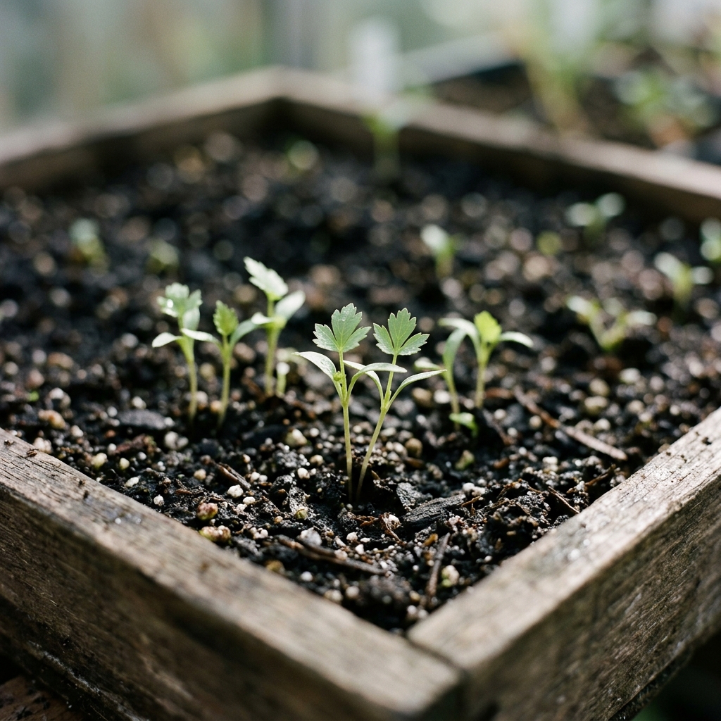 lovage seedling stage