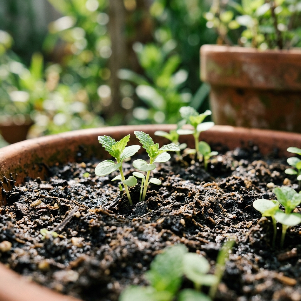 mint seedling stage